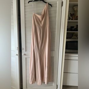 Asymmetrical peach dress